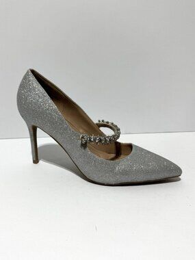 BCBGeneration Womens Branda Pump Heels Silver Size 8M